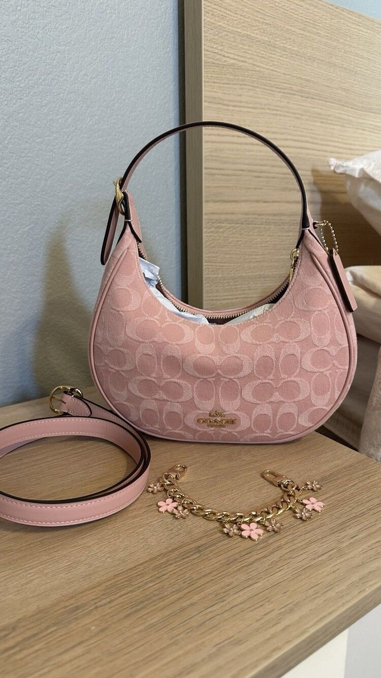 Coach pink Denim Emily Handbag NEW Including Crossbody Strap Without Tags